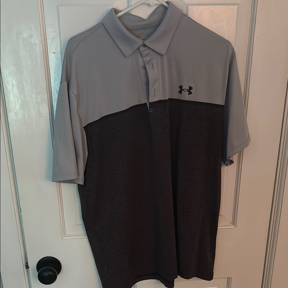Under Armour Gray and Black Performance Polo Shirt